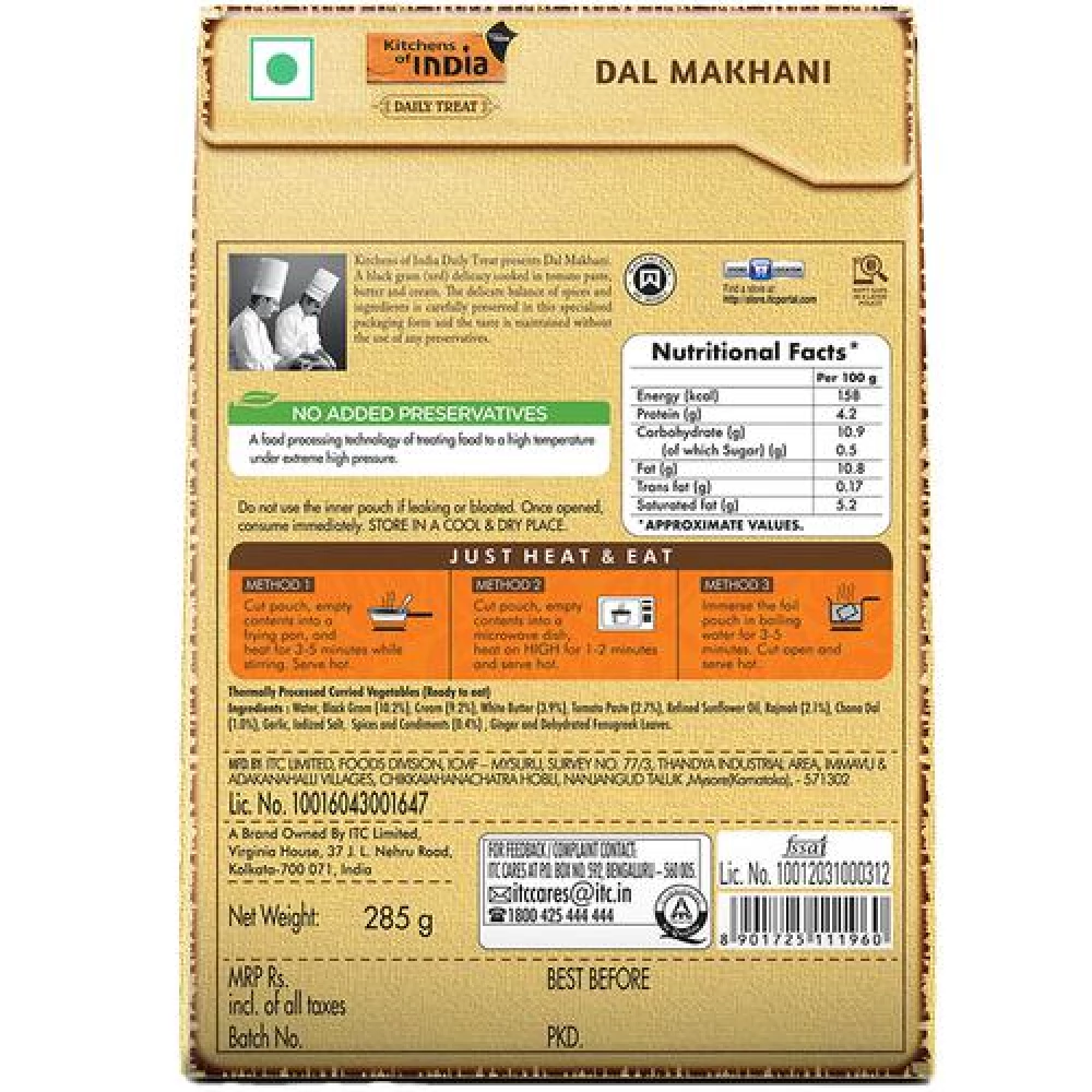 Kitchens Of India Dal Makhani - Ready To Eat Indian Dish, 285 g Carton-3.webp